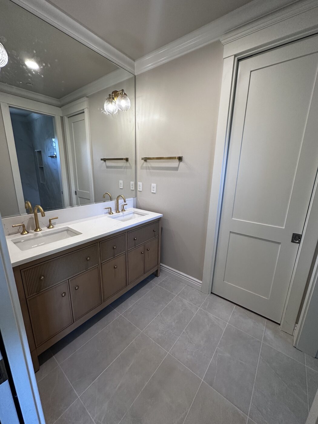 Custom wood vanity