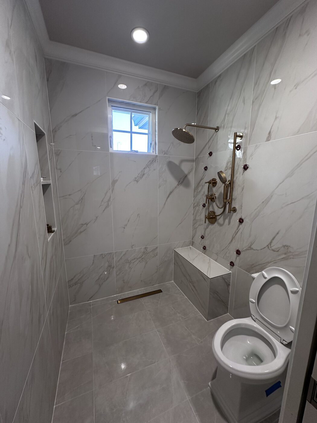 Gold-fixture shower